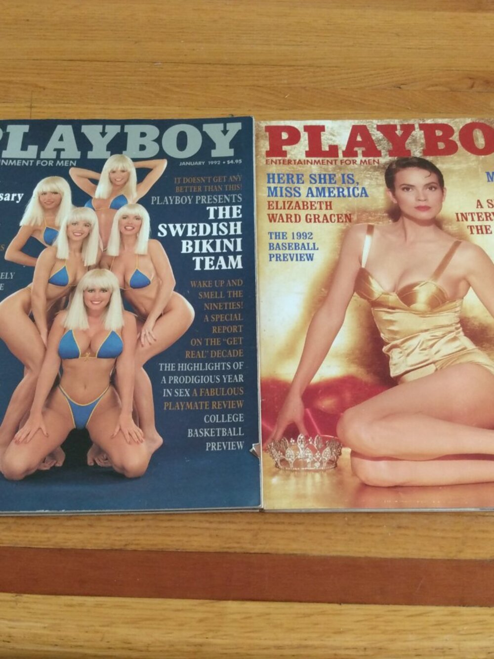 2 Vintage 1992 Playboy Magazines January & May